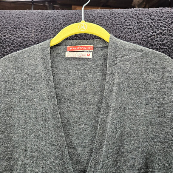 Halston Womens Sweater Gray Size Medium Acrylic/Wool Blend Button Down Pockets - Picture 8 of 12